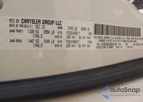 2013 Dodge Grand Caravan Se из США, поврежденный, VIN 2C4RDGBG6DR651594